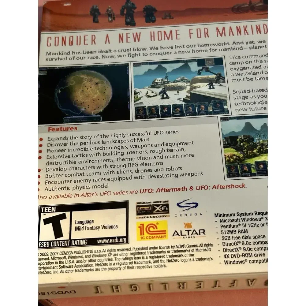 ~*NIB*~UFO AFTERLIGHT🛸(Windows / PC DVD-rom Game, 2009)Compatible with XP/2000